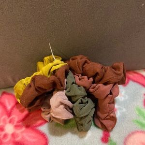 6 pack fall colored scrunchies